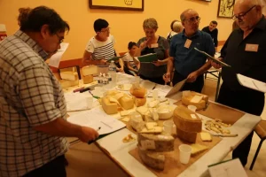 Concours Fromonval France dégustation fromages jury en cours